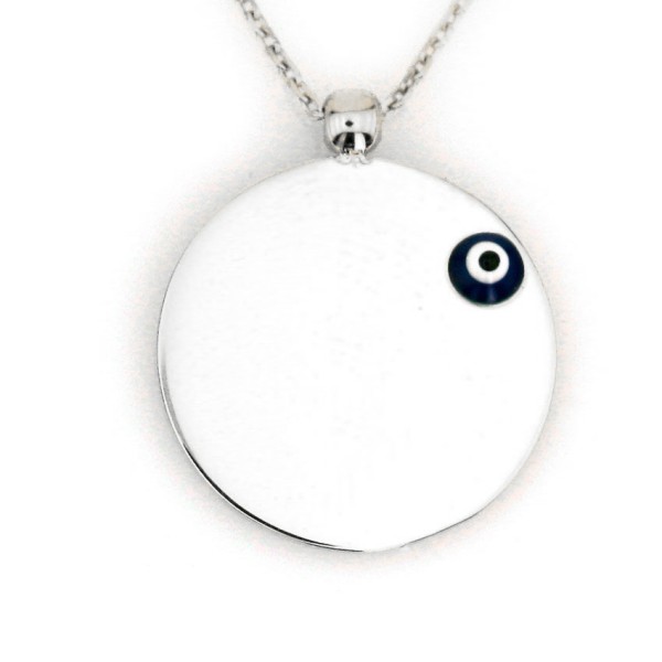 Gümüş Nazarlı Plaka Kolye